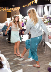 girls dance at wedding reception