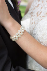closeup of bride's bracelet