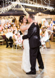 bride smiles during first dance